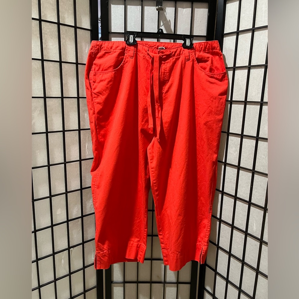 CAROLINA BLUES VIBRANT ORANGE PLUS SIZE CAPRIS WOMEN SIZE 20W